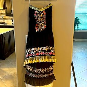 Black embroidered dress